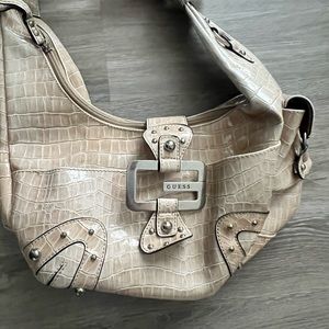 Shiny tan Guess purse